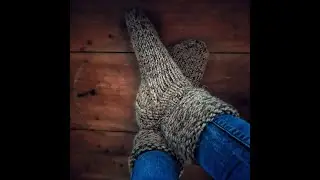Простые носки спицами.  Из толстой пряжи.МК для начинающих.