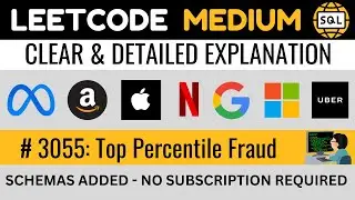 Leetcode MEDIUM 3055 - Top Percentile Fraud PERCENT_RANK() SQL - Explained by Everyday Data Science