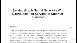 Serving Graph Neural Networks With Distributed Fog Servers for Smart IoT Services