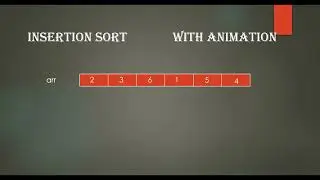 Animated explain of Insertion sort || for more intresting animated explained video @ShubhamPatidar-