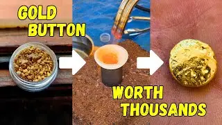 I Turn Raw Gold Nuggets Into A Stunning Golden Button