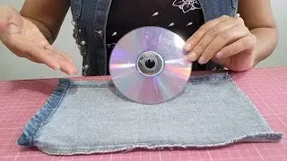 Idéia incrivalmente linda com jeans Velho faço em minutos e Vendo Diy