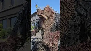 Iron bear on a motorcycle