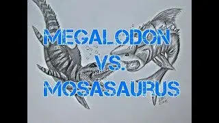 Drawing Megalodon vs. Mosasaurus - Tutorial || Jurassic World the Game
