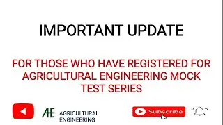 Agricultural engineering mock test series 2021 I mcaer pg cet I ICAR jrf 2021 preparation 