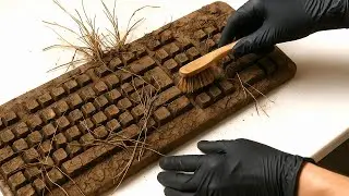 Clean The Dirtiest Keyboard Covered In Mud And Grass | Change Cleaning ASMR