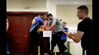 Bunjamin Lahu vs Jovan Vaklin armwrestling macedonia tournament category 95 kg +