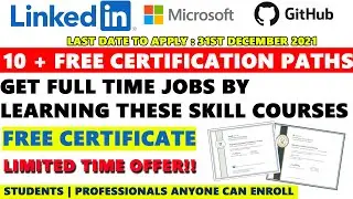 Microsoft, LinkedIn & GitHub Free Courses| Linkedin 10 Free Learning Paths|Free Linkedin Certificate