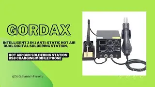 Gordax 3 in 1 Anti-Static Hot Air Dual Digital Soldering Station, Hot Air Gun Soldering Station