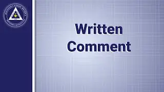 Written Public Comment