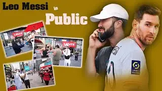 Leo Messi walking in public New York