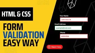 Form validation in HTML and CSS || Email Validation in HTML and CSS