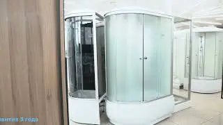 Обзор душевой кабины Aquapulse, 120*80*220, 4006D R fabric white, без гидромассажа, асимметричная