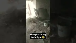 new plastering technique 🤣 #shorts  #comedy #construction