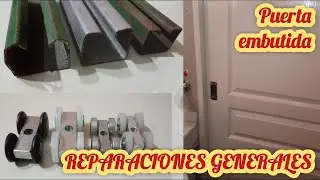 CAMBIO DE  CARROS PUERTA corrediza embutida,video 2 ARREGLOS GENERALES, ver info en descripción