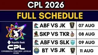 CPL 2026 Full Schedule 🏆📅 | Caribbean Premier League 2026 Fixtures, Dates & Venues