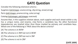 DBMS Lec 37 : Normalization GATE Questions | Dinesh Bhawnani | BIT DURG | CSVTU