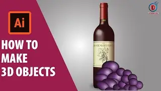 3D OBJECT MAKING TUTORIAL | ADOBE ILLUSTRATOR | WINE BOTTLE #graphics #dsign #3d #objects #bottle