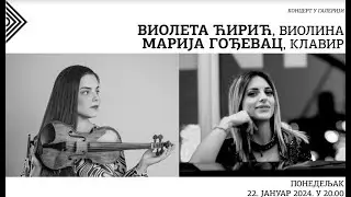 IL Concerto: Violeta Ćirić (violino) & Marija Godjevac (pianoforte): Beethoven & Edvard Grieg