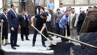 Road construction in the villages of Khojidiyor and Nochi Bolo, Mirzo Riza Jamoat, and the town o...