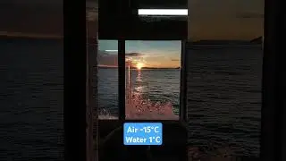 Freezing Siberia cool swimming and sunset