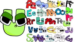Alphabet Lore Snakes transform Uppercase and Lowercase Letters from Lowercase u (A-Z)