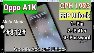 Oppo A1K CPH 1923 FRP Unlock Google Account Unlock MTK /UMT