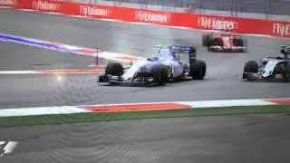 Huge crash Bottas and Raikonen Formula 1 Sotji Russia