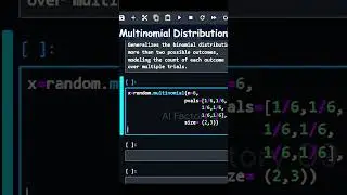 Multinomial Distribution , random number in numpy with python #short #python #education #numpy #ai