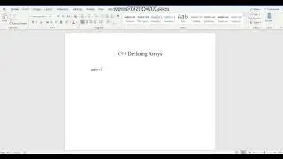 Declaring Arrays