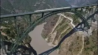 Train trail sucessfull world highest railway bridge Sangldan to Reasi coming soon jammu | Chenab
