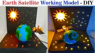 geo satellite around earth working model(3d) science project exhibition - diy - simple  | howtofunda