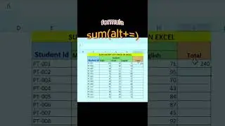 Master Excel: The Ultimate Sum Shortcut Trick Revealed! #excel #shortvideo #exceltips#shorts