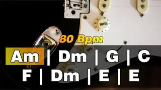 Slow Sad Guitar Backing Track in A Minor | Pop Ballad 80 Bpm