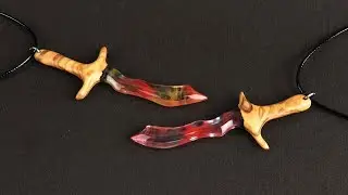 How to Make a Sword Shaped Necklace using Wood and Resin |  Resin Art