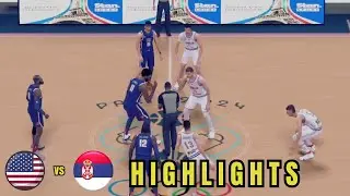 TEAM USA vs SERBIA HIGHLIGHTS | NBA2K24 PC Gameplay | AUGUST 9, 2024 | FIBA2K  CPU vs CPU
