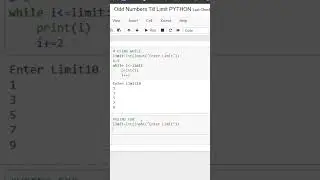 PYTHON PROGRAM TO PRINT ODD NUMBERS #short #shortsvideo #pythonshivangi #oddeven  #oddnoinpython