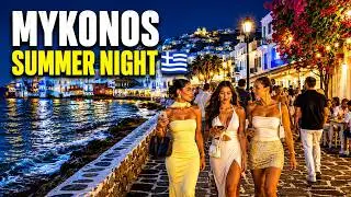 Mykonos Night Walk 4K 🇬🇷 | The Magic of Mykonos at Night