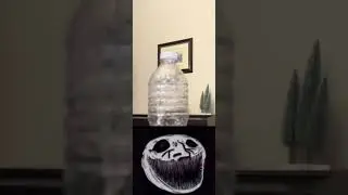 Water bottle flip in slow motion 