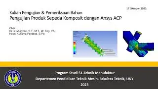 Pemodelan Material Komposit pada Rangka Sepeda dengan Ansys ACP (Pre) 2023