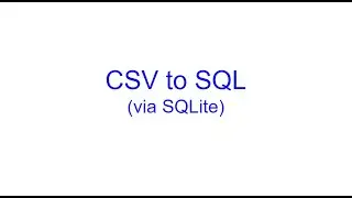 CSV Data to SQL | SQL Bits | Kovolff