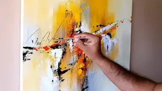 How To Draw / Large Abstract Painting / Acrylic Painting Technique / Step By Step