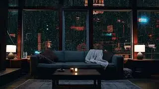 Sit on the Cozy Sofa and Listen to the Rain in the City Night - Get rid of All Anxiety