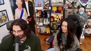Rae nearly falls of Chair
