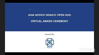 Asia Novice Debate Open 2020 Virtual Award Ceremony Livestream