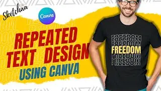 T shirt design tutorial in Canva | How to Make a Repeated Text Design