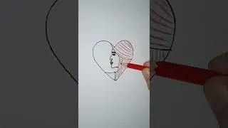 ♥️Cute Girl Drawing Challenge ♥️ #drawing #art #drawingideas #shortvideo #shorts #heart #short #best