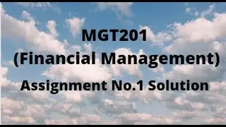 MGT201 (Financial Management) Assignment No.1 Solution Spring 2022
