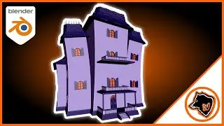 BLENDER HALLOWEEN ArchViz: stylized HOUNTED HOUSE