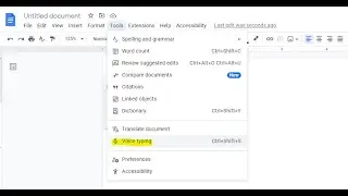 Google Voice Typing in Google Docs